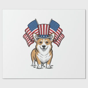 Papel De Presente Camisa de desenho de gravação vintage de Corgi Pat