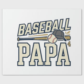 Papel De Presente Camisa de desenho de gravura vintage de beisebol p