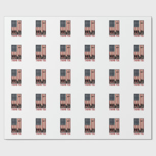 Papel De Presente Camisa de Design de Bandeira Americana Militar Obr