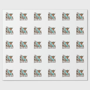 Papel De Presente Camisa de Design de Vaca das Terras Altas Mãe Ama