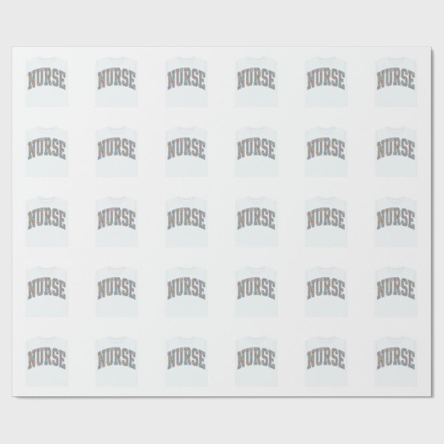 Papel De Presente Camisa de Enfermeira com Letras de Universidade Fl (Aberto)