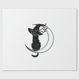 Papel De Presente Camisa de Fantasia de Gato Preto Assustador Vintag