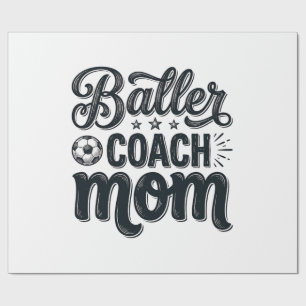 Papel De Presente Camisa de Futebol Vintage para Mãe de Treinador de