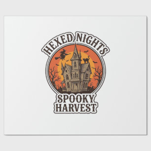 Papel De Presente Camisa de Halloween de Casa Assombrada Gravura Vin