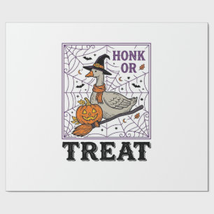 Papel De Presente Camisa de Halloween de Ganso de Bruxa Honk ou Trea