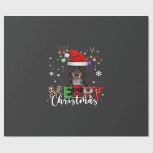 Papel De Presente Camisa de Natal Cachorro Dachshund Papai Noel Over
