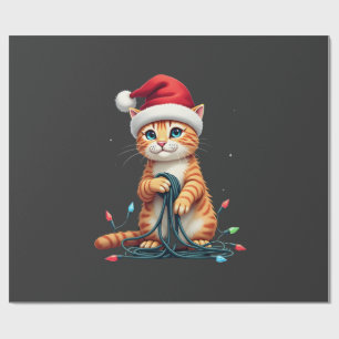 Papel De Presente Camisa de Natal com Decote em V Gato Siames (1)