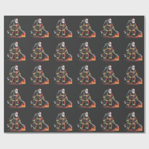 Papel De Presente Camisa de Natal do Bombeiro XM como Papais noeis E