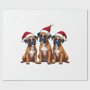 Papel De Presente Camisa de Natal do Cão Boxer Suéter Feio Luz de Na
