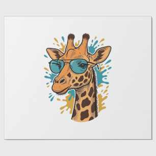 Papel De Presente Camisa de Óculos de Sol de Girafa Legal Gravada Vi