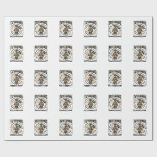 Papel De Presente Camisa de Pai Cowboy Esqueleto Vintage Paternidade