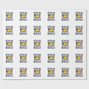 Papel De Presente Camisa de Pai de Softbol Antigo Bolas Maiores Desi