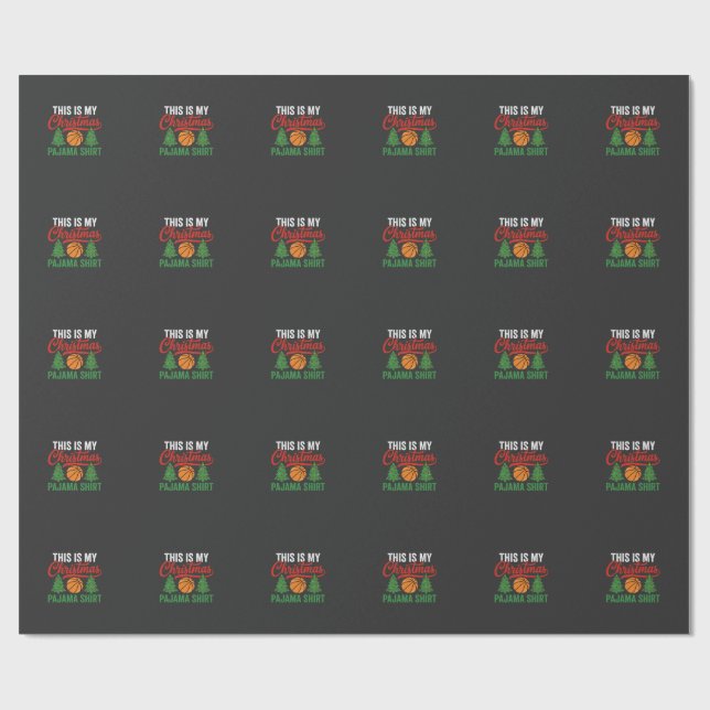 Papel De Presente Camisa de pijama de natal de basquete (Aberto)
