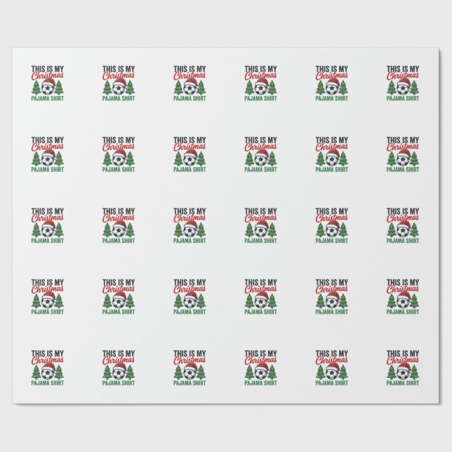 Papel De Presente Camisa de pijama de Natal de futebol (Aberto)
