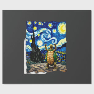 Papel De Presente Camisa de Tartaruga Artística Tartaruga Noite Est