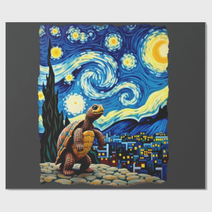 Papel De Presente Camisa de Tartaruga Artística  Tartaruga Noite Est