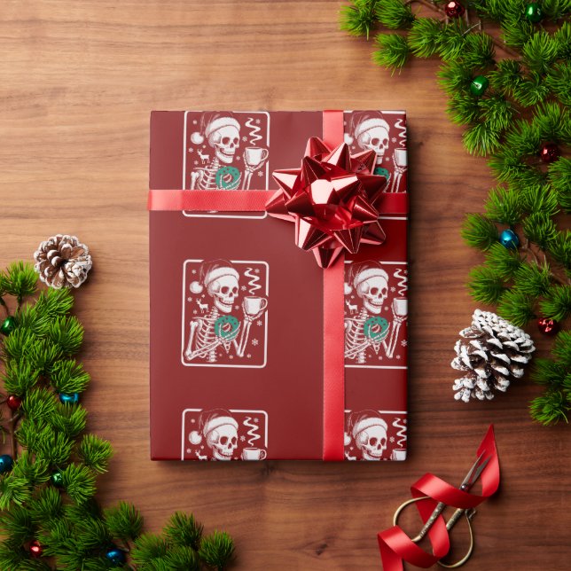 Papel De Presente Camisa de Terror de Amigos de Assassinato Esquelet (Presente de Natal)