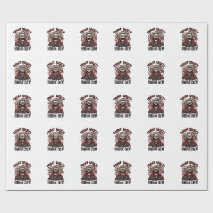Papel De Presente Camisa de Terror Vintage Fright Society Crânio Des