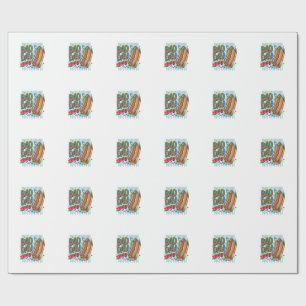 Papel De Presente Camisa de Vetor Retro de Cachorro-Quente de Mau Di