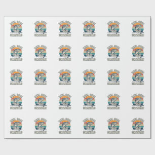 Papel De Presente Camisa do Avô Legal Pescando Pôr do Sol Vintage_1