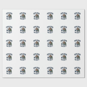 Papel De Presente Camisa do Dia dos Pais Papai Urso de Serviço Roupa