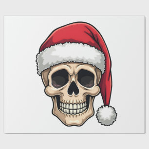 Papel De Presente Camisa engraçada Christmas Skull Funny Santa XMES
