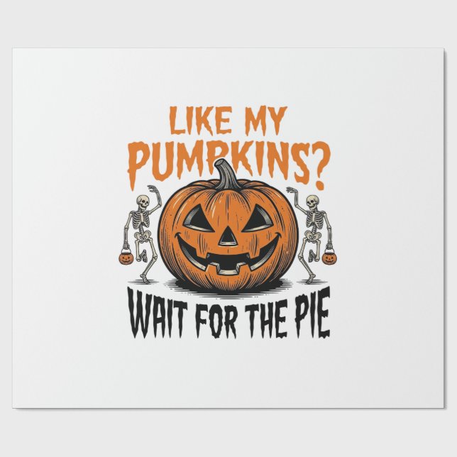 Papel De Presente Camisa engraçada de abóbora esqueleto Halloween Pi (Aberto)