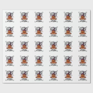 Papel De Presente Camisa Estranha de Halloween Com Fantasmas de Abób