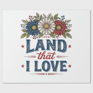 Papel De Presente Camisa Floral Patriótica Terra Que Eu Amo Design_1