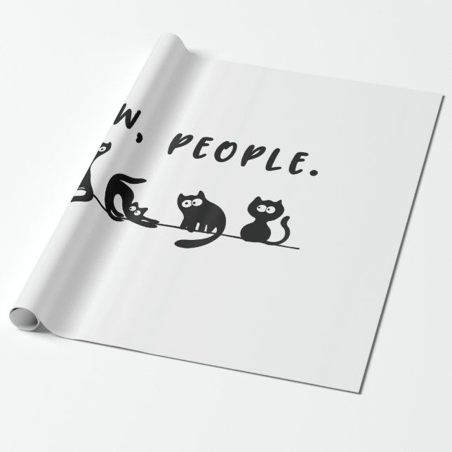 Papel De Presente Camisa-gato-preto, mulheres engraçadas, novo gato- (Desenrolado)