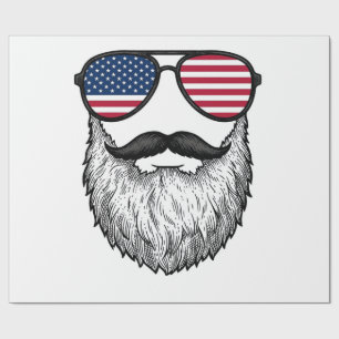 Papel De Presente Camisa Gráfica de Óculos de Sol com Barba Patrióti