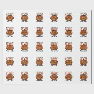 Papel De Presente Camisa Halloween Máscara Citação Abóbora Vintage_