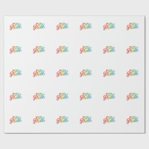 Papel De Presente Camisa Happy Pride Vintage Rainbow Typography_1
