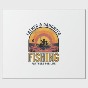 Papel De Presente Camisa Parceiros de Pesca Pai e Filha para a Vida