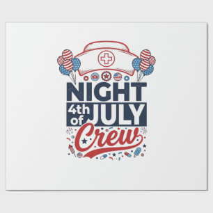 Papel De Presente Camisa Patriótica da Equipe Noturna do 4 de Julho