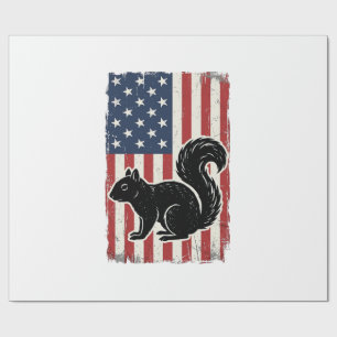 Papel De Presente Camisa Patriótica de Esquilo da Bandeira Americana