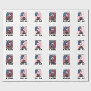 Papel De Presente Camisa Patriótica do Meu Pai Veterano Preferido De