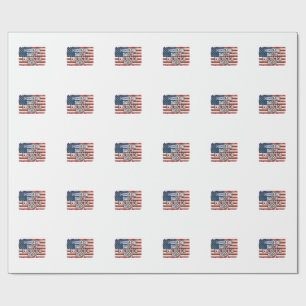 Papel De Presente Camisa Patriótica Marido Papai Protetor Herói Band