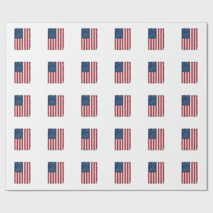 Papel De Presente Camisa Vetorial da Bandeira Americana Distorcida V