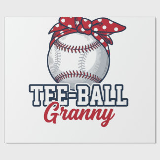 Papel De Presente Camisa Vintage de Beisebol Tee Ball Vovó_1