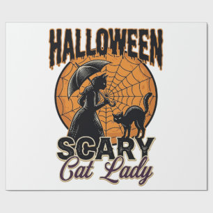 Papel De Presente Camisa Vintage de Bruxa do Halloween da Senhora Ga