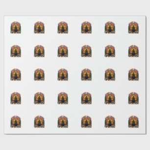 Papel De Presente Camisa Vintage de Halloween Sentimento da Temporad