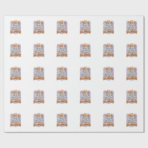 Papel De Presente Camisa Vintage Fofo de Halloween de Amor de Menina