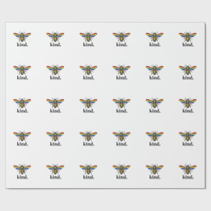 Papel De Presente Camisa Vintage Kind Bee Asa Arco-íris Design (2)_1