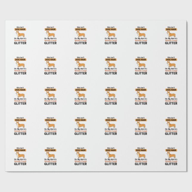 Papel De Presente Camisa Welsh Corgi Glitter Funny Dog Lover (Aberto)