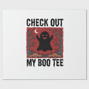 Papel De Presente Camiseta Assustador de Fantasma de Halloween Vinta