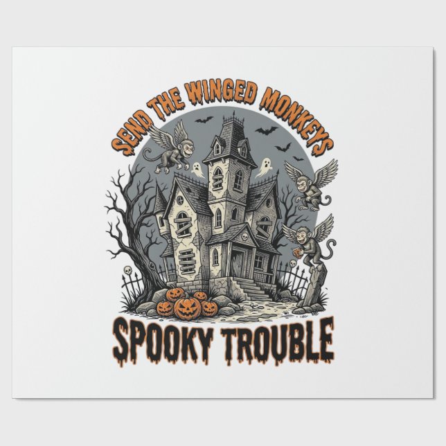 Papel De Presente Camiseta Assustadora do Halloween dos Macacos Alad (Aberto)