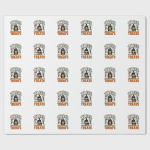 Papel De Presente Camiseta Cachorro Fantasma Halloween Sem Truques S