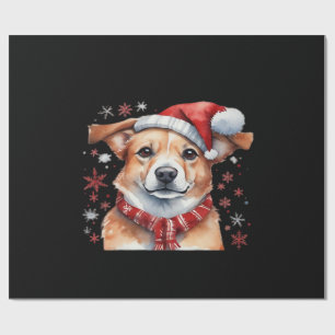 Papel De Presente Camiseta Clássica do Natal do Cachorro