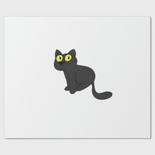 Papel De Presente Camiseta Clássica Halloween Gato Preto